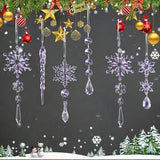 18-Piece Crystal Christmas Ornament Set for Tree, Party & New Year Decor (purple)