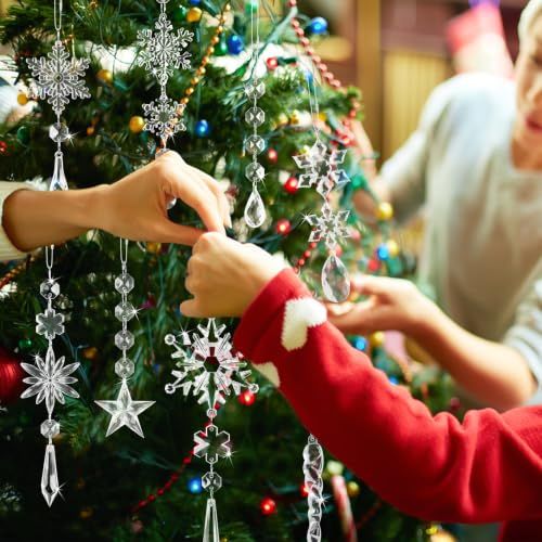 18-Count Clear Acrylic Christmas Ornaments for Tree, Holiday Party, New Year Decor (clear)