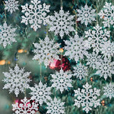 Sparkling Snowflake Ornaments for Christmas Tree, Home & Festive Holiday Party Decorations (Silver)