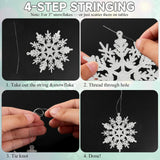 Sparkling Snowflake Ornaments for Christmas Tree, Home & Festive Holiday Party Decorations (Silver)