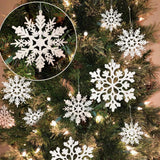 Sparkling Snowflake Ornaments for Christmas Tree, Home & Festive Holiday Party Decorations (Silver)