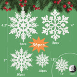 Sparkling Snowflake Ornaments for Christmas Tree, Window & Winter Holiday Party Decorations (Champagne)