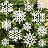 Festive Snowflake Ornaments for Christmas Tree Decor, Winter Holiday Party & Home Decoration (White)