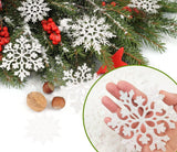 Festive Snowflake Ornaments for Christmas Tree Decor, Winter Holiday Party & Home Decoration (White)