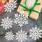 Festive Snowflake Ornaments for Christmas Tree Decor, Winter Holiday Party & Home Decoration (White)
