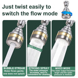 Multi-Function Rotating Faucet Aerator – 360° Swivel Kitchen Sink Extender with Adjustable Flow Modes, 3-inch & 7-inch Lengths, Anti-Splash Sprayer for Washing, Cleaning, and Filling (Silver,Long)