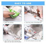 2-Pack Waterproof Self-Adhesive Sealant Tape – Transparent PVC Edge Strip for Kitchen, Bathroom, Sink, Toilet, and Wall Corners – Easy to Cut and Clean (Pattern2)
