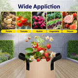 10-Pack 5-Gallon Fabric Grow Bags – Heavy-Duty Breathable Non-Woven Plant Pots with Handles for Vegetables, Herbs, Flowers (Camel)