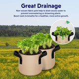 10-Pack 5-Gallon Fabric Grow Bags – Heavy-Duty Breathable Non-Woven Plant Pots with Handles for Vegetables, Herbs, Flowers (Camel)