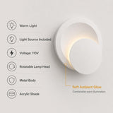 5W LED Wall Sconce – Direction Adjustable, 3000K Warm White, Hardwired Indoor Wall Light for Bedside, Kitchen, Hallway, Stairway & Corridor(Black)