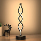 Twisted Spiral LED Table Lamp – Modern Touch-Control Desk Light for Bedroom, Living Room & Café Decor (Black)