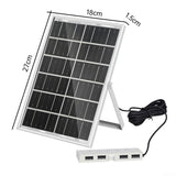 6W 5V Solar Panel USB Charger – 4 USB Ports for Fans & Electronic Devices, Solar Battery Charger with Aluminum Frame, Portable Outdoor Power Solution(silver)