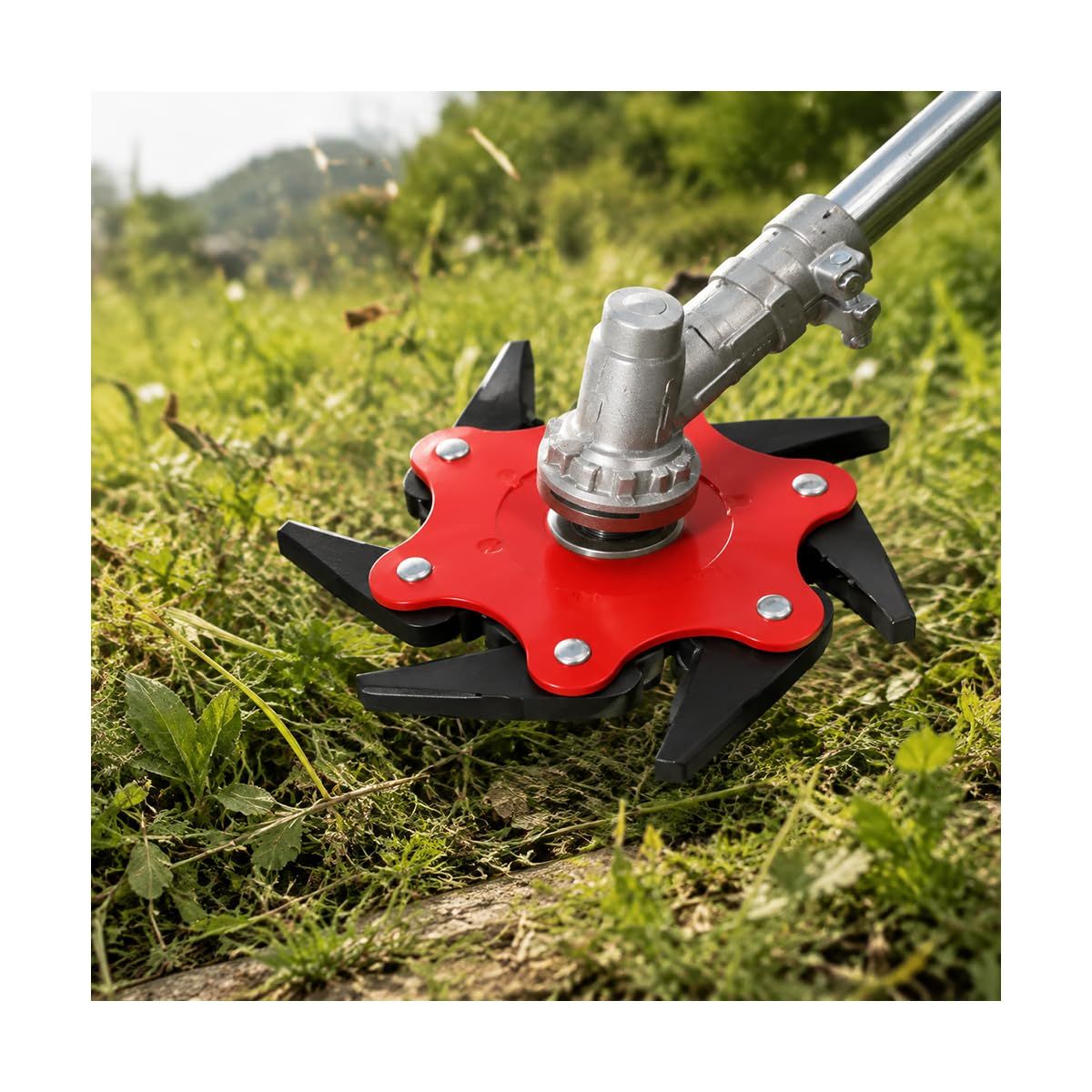 6-Tooth Brush Cutter Blade – Heavy-Duty Weed Trimmer Head & Durable Grass Cutter Attachment for Thick Grass, Shrubs & Tough Vegetation(red)