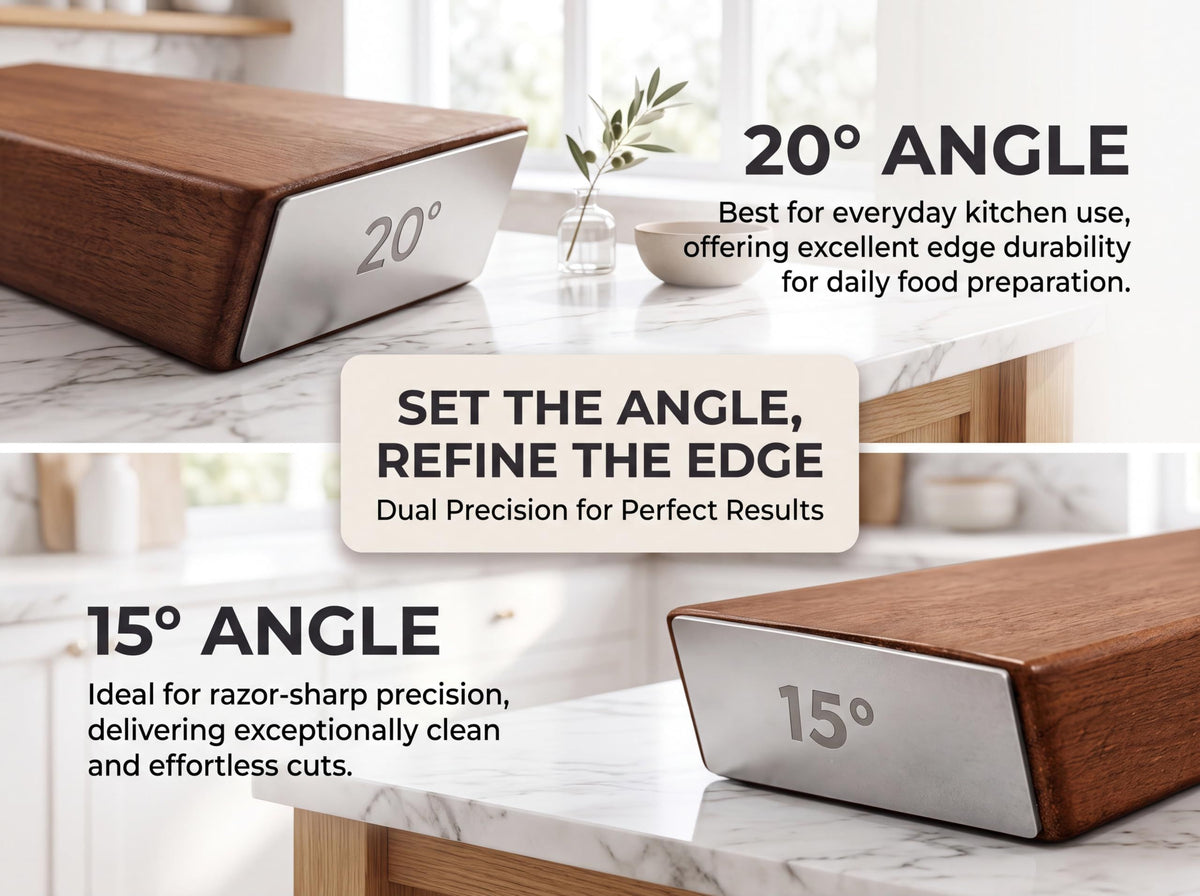 2-in-1 Knife Sharpener Set for Home & Kitchen, Sharpens Blades Fast & Easy (brown)