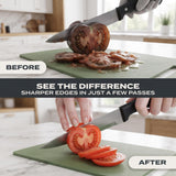 2-in-1 Knife Sharpener Set for Home & Kitchen, Sharpens Blades Fast & Easy (brown)