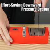 Automatic Kitchen Knife Sharpener - New Cordless Electric Knife Sharpener Tool with Diamond Wheel & Suction Base for All Kitchen Knives & Scissors | Diamond Abrasive Wheels(Red)