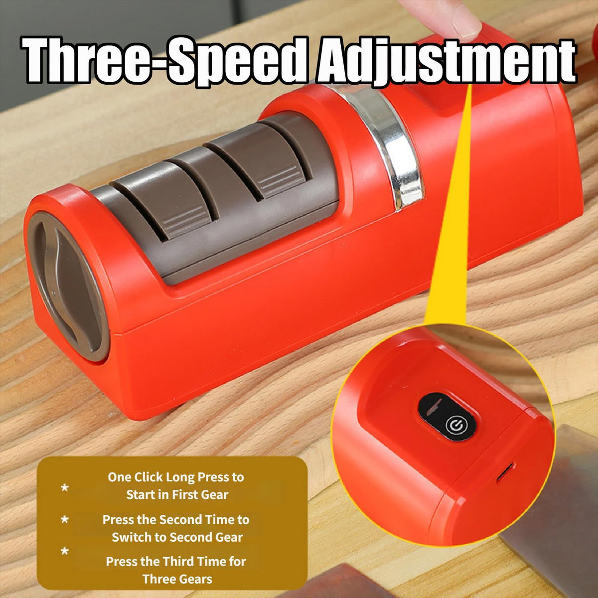 Automatic Kitchen Knife Sharpener - New Cordless Electric Knife Sharpener Tool with Diamond Wheel & Suction Base for All Kitchen Knives & Scissors | Diamond Abrasive Wheels(Beige)