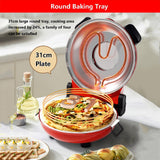 Automatic Non-Stick Pizza Maker With 12"/31cm Plate | Indoor Pizza Baking Ovens 0-15 Minutes Time Control | Commercial Pizza Grill Oven Professional Pizza Ovens With Non-slip Bottom(red)
