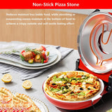 Automatic Non-Stick Pizza Maker With 12"/31cm Plate | Indoor Pizza Baking Ovens 0-15 Minutes Time Control | Commercial Pizza Grill Oven Professional Pizza Ovens With Non-slip Bottom(red)