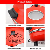 Automatic Non-Stick Pizza Maker With 12"/31cm Plate | Indoor Pizza Baking Ovens 0-15 Minutes Time Control | Commercial Pizza Grill Oven Professional Pizza Ovens With Non-slip Bottom(red)