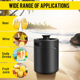 Mini Keg Growler Tap System, 64OZ Pressurized Stainless Steel Beer Keg
Durable Beer Dispenser System, with CO2 Regulator &Self-Closing Faucet, Portable, Keep Fresh, for Homebrew Draft Beer(Black)