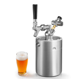Mini Keg Growler Tap System, 64OZ Pressurized Stainless Steel Beer Keg
Durable Beer Dispenser System, with CO2 Regulator &Self-Closing Faucet, Portable, Keep Fresh, for Homebrew Draft Beer(Black)