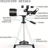 Telescope for Adult, 70mm Aperture 400mm Portable Telescope with Tripod, Finder Scope, Phone Adapter, Carrying Bag, Astronomical Refractors Telescopes for Kids Beginners Adults(Black)