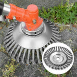 6 Inches Garden Weed Eater Brush Round Steel Wire Wheel Brush with Cutter Head for Lawn Mower Grass Eater Trimmer Brush Cutter Tools Parts Rust Removal Tools(Gray)
