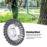 6 Inches Garden Weed Eater Brush Round Steel Wire Wheel Brush with Cutter Head for Lawn Mower Grass Eater Trimmer Brush Cutter Tools Parts Rust Removal Tools(Gray)