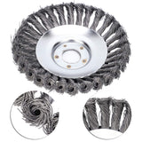 6 Inches Garden Weed Eater Brush Round Steel Wire Wheel Brush with Cutter Head for Lawn Mower Grass Eater Trimmer Brush Cutter Tools Parts Rust Removal Tools(Gray)