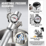 128oz Mini Keg Growler, Stainless Steel Portable Beer Keg Tap System
55PSI CO2 Pressure Growler Carbonation, Draft Beer Dispenser to Keep Fresh, Beer Tap System for Homebrew, Camping(Black)