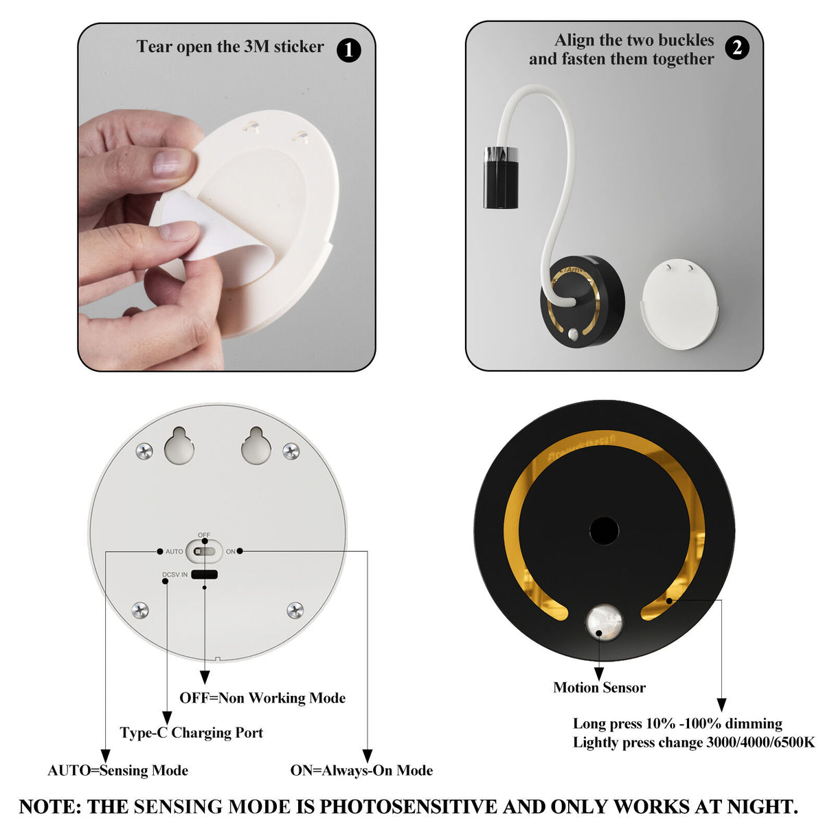 Rechargeable Motion Sensor Night Light – DIY Silicone Hose Lamp for Bedroom & Desk (White) | Other Colors Available in Store