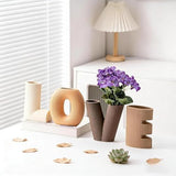 Love Vase 4-Piece Ceramic Vase Set – Stylish Floral Decorative Vases for Entryway, Table Centerpiece & Home Décor(Beige, Light Taupe, Dark Brown)