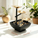 Table Top Water Fountain Indoor with Yellow Light for Home Office Decor
Indoor Water Fountains with Quiet Pump,Easy Plug-In Use,Zen Meditation Water Feature for Living Room Study Table(golden)