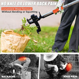 Weed Puller Tool, Gardening Stand Up Weeder Puller with 39.3" Ergonomic Long Handle and 4 Stainless Steel Claws, Heavy Duty Weed Remover Without Bending, Pulling or Kneeling(Orange)