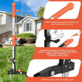 Weed Puller Tool, Gardening Stand Up Weeder Puller with 39.3" Ergonomic Long Handle and 4 Stainless Steel Claws, Heavy Duty Weed Remover Without Bending, Pulling or Kneeling(Orange)