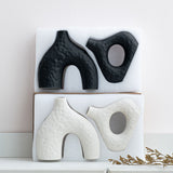 Minimalist Ceramic Vase Set (2-Piece): Modern Home Decor for Flower Arrangements (Black) | White Version Available In-Store