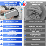 2-Pack Reusable Shoe Washing Machine Bag – White Protective Laundry Bag for All Shoes, Anti-Deformation & Deep Clean with Zipper Lock (Grey)
