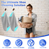 2-Pack Reusable Shoe Washing Machine Bag – White Protective Laundry Bag for All Shoes, Anti-Deformation & Deep Clean with Zipper Lock (Grey)