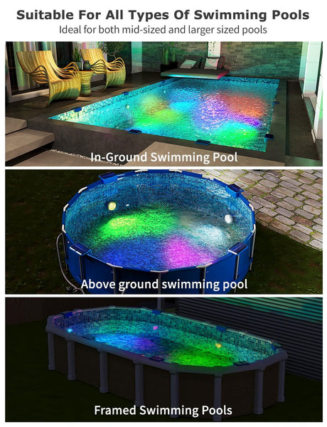 Solar Pool Lights with Remote, Submersible Pool Lights 2 Pack
IP68 Waterproof 16 Colors Underwater Solar Powered LED Pool Lights for Above Ground Inground Pool, Pond(blue)