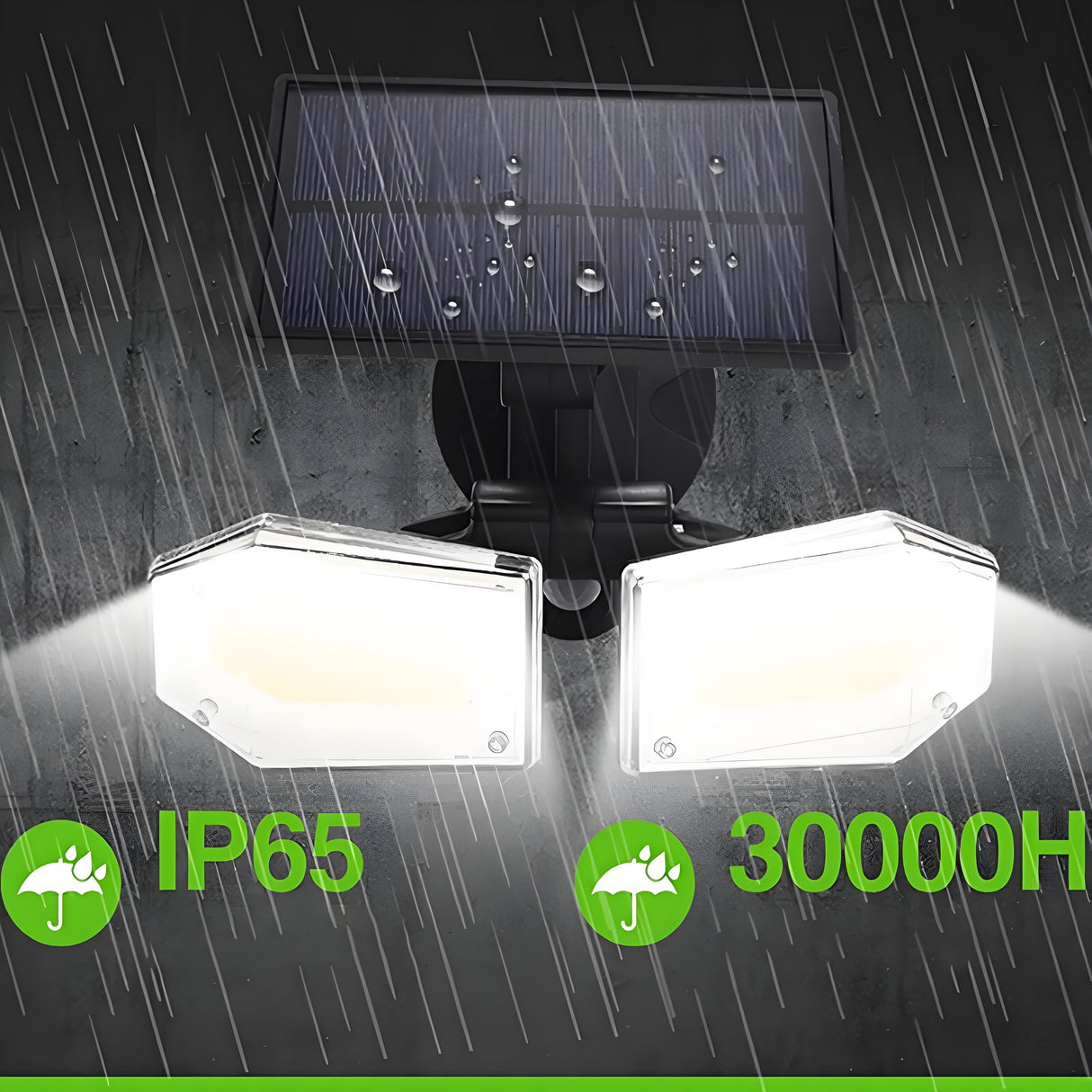 Solar Motion Sensor Wall Light: Double-Head Adjustable Cob LED Outdoor Light for Garden, Patio & Pathway