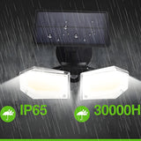 Solar Motion Sensor Wall Light: Double-Head Adjustable Cob LED Outdoor Light for Garden, Patio & Pathway