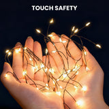 900 LED Warm White USB Fairy String Lights with Remote, 30m Black Wire, IP44 Waterproof 8-Mode Twinkle Lights with Timer for Christmas Bedroom Wreath Decor
