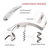 Wine Accessories Gift Set (Black), 5-Piece Bottle Corkscrew Opener Kit with Novelty Bottle-Shaped Case, Valentine's Day Gift for Wine Lovers