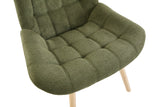 Nordic Tufted Wingback Accent Chair Olive Green Fabric