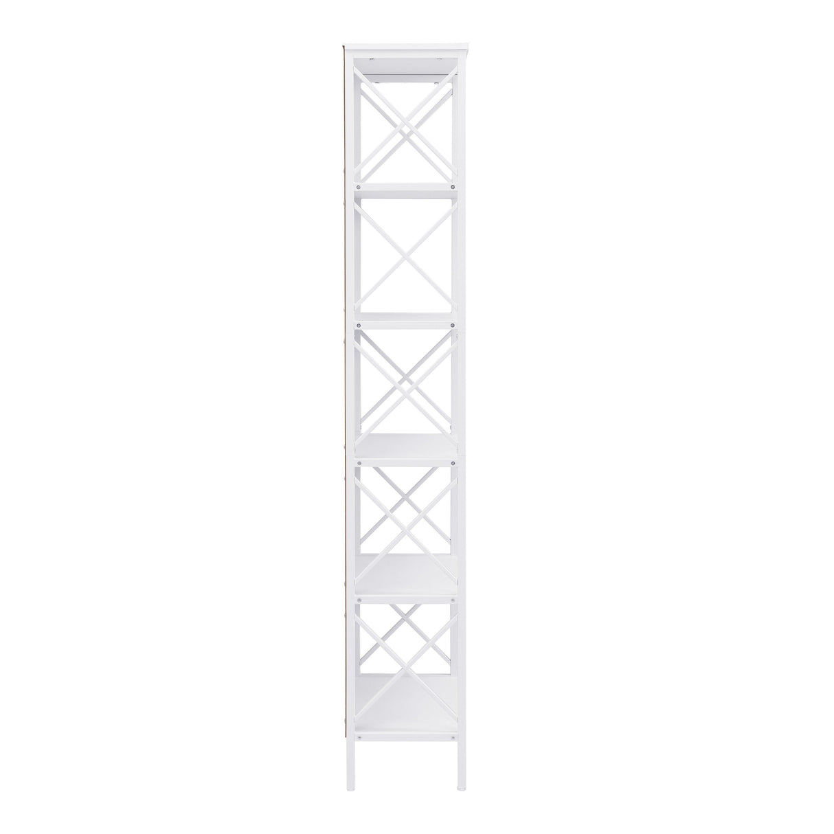 6 Tier Tall Bookshelf, White