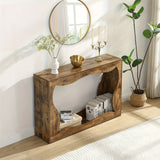120 cm Console Table, Couch Table with Storage, Long Entryway Sofa Station, Narrow Console Stand Behind Sofa, Hallway Stand for Entryway Living Room, Brown