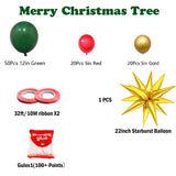 Christmas Balloon Tree Decor Kit - Latex & Foil Balloons Set with Star Topper--94PCs