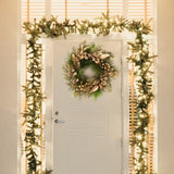Classic Christmas Wreath Golden Leaves and Berries