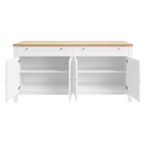 Noosa Buffet Sideboard White and Oak 4 Doors and 2 Drawers